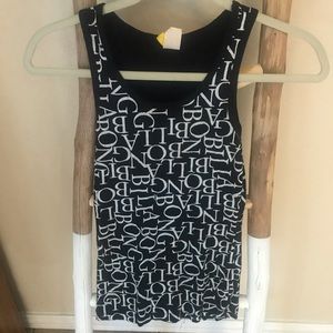 Billabong Black & White Letter Tank Top